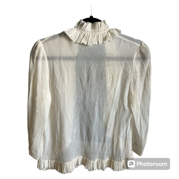 Chloé early 2000s Cream Silk sheer ruffled bolero size Small - Picture 3 of 5